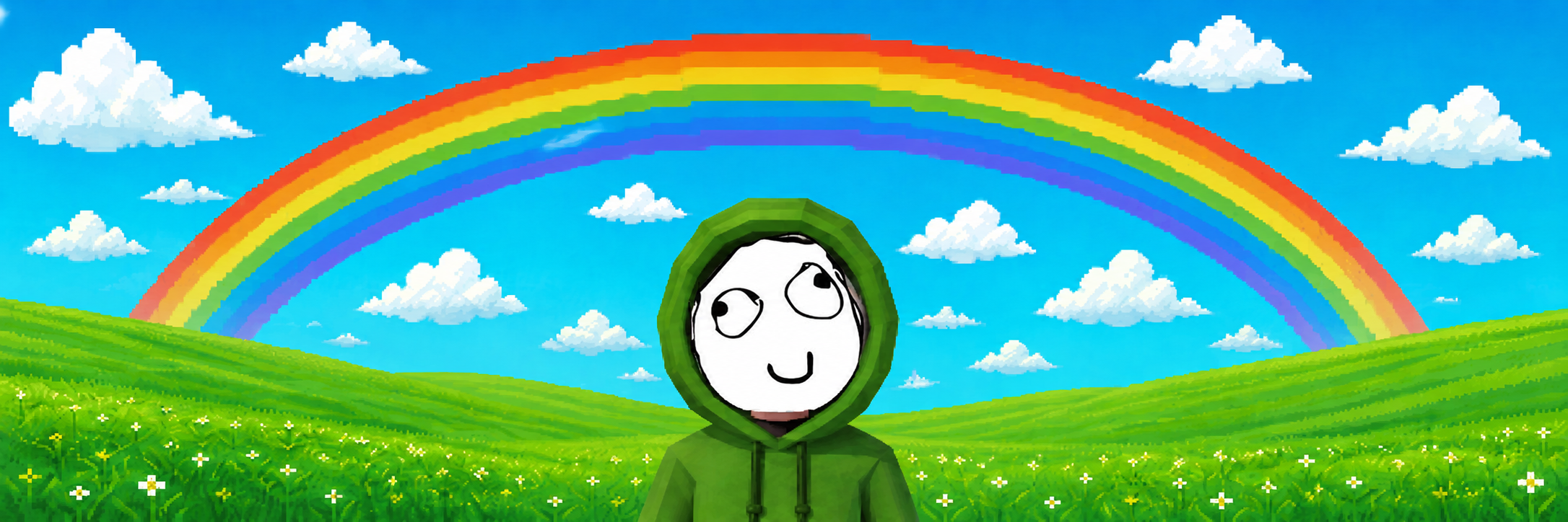 Positive Guy rainbow banner